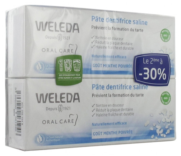 Weleda  Dentifrice Pate Saline Lot de 2 x 75 ml - Pharmacie Agnès Praden à Alès