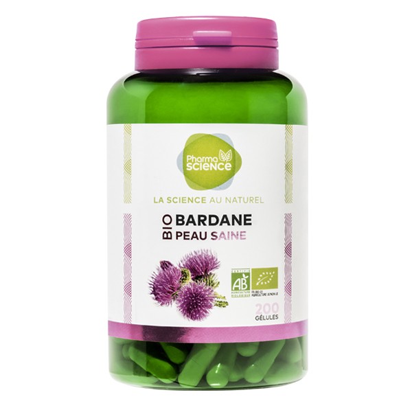 Pharmascience bardane bio peau saine 200 gélules - Pharmacie Agnès Praden à Alès
