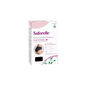 Iprad Saforelle Culotte Menstruelle Noire Taille 42 Flux Normal Coton Bio  - Pharmacie Agnès Praden à Alès