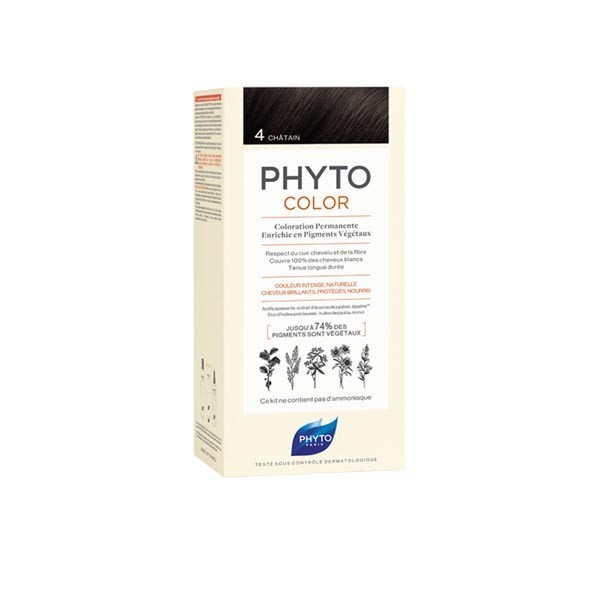Phyto phytocolor coloration permanente 4 châtain 112ml - Pharmacie Agnès Praden à Alès