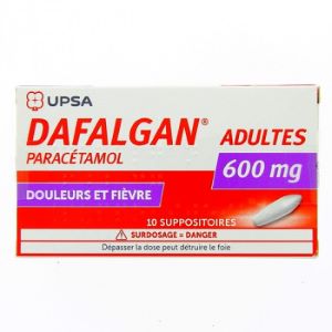 Upsa Dafalgan 600mg 10 Suppositoires Adultes - Pharmacie Agnès Praden à Alès