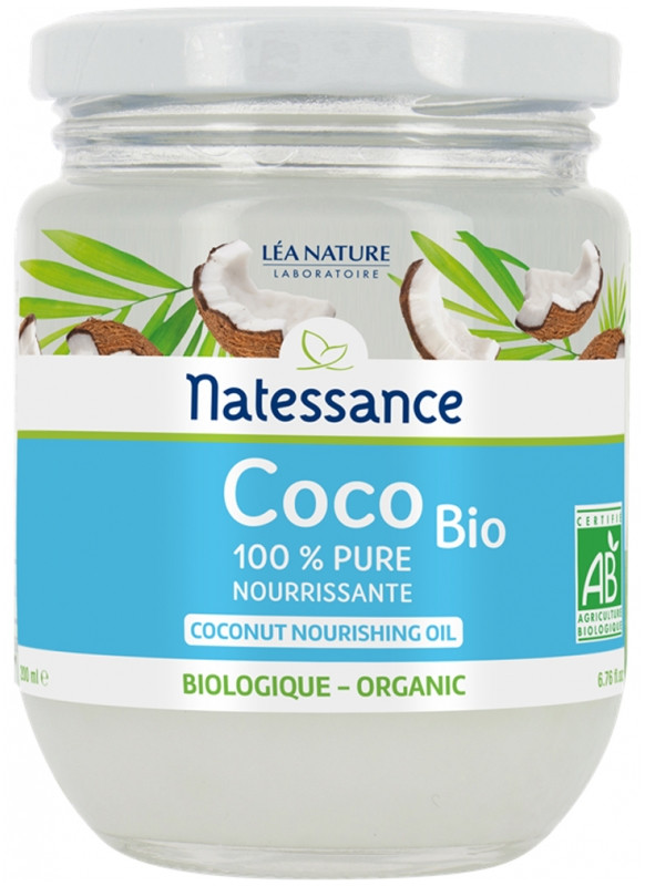 Natessance Huile de Coco Bio 200 ml - Pharmacie Agnès Praden à Alès