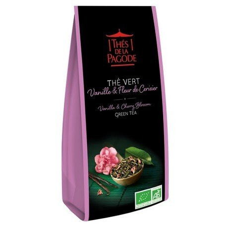 Thés de la Pagode Thé Vert Vanille et Fleurs de Cerisier 100g - Pharmacie Agnès Praden à Alès