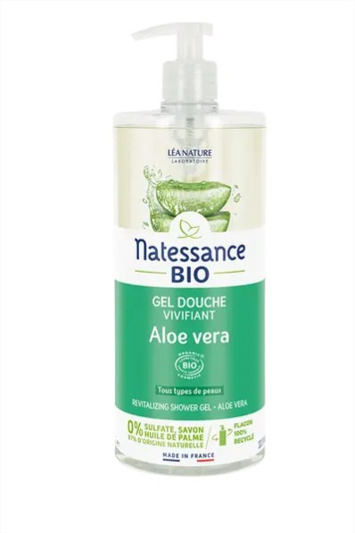 Natessance gel douche aloe vera bio 1 litre - Pharmacie Agnès Praden à Alès