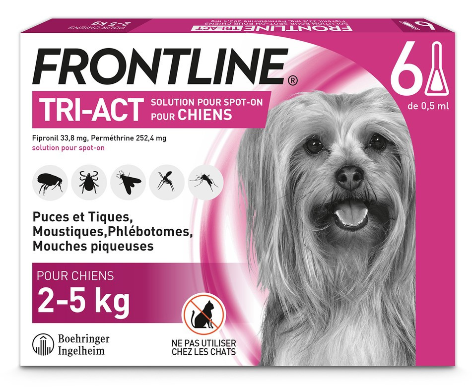 Boehringer Frontline Tri Act XS 6 pipettes - Pharmacie Agnès Praden à Alès
