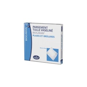 Biogaran Pansement Tulle Vaseliné 10cm x 10cm x 10 - Pharmacie Agnès Praden à Alès