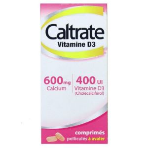 Pfizer Caltrate Vitamine D3 600mg/400UI 180 Comprimés - Pharmacie Agnès Praden à Alès