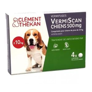 Clément-Thékan VermiScan Chien Plus de 10kg - Boite de 4 Comprimés - Pharmacie Agnès Praden à Alès