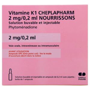 Cheplapharm Vitamine K1 Nourrisson 1Ampoule/0,2ml - Pharmacie Agnès Praden à Alès
