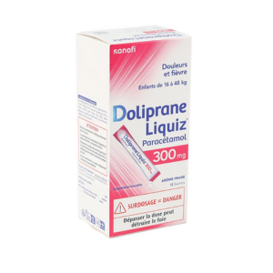 Sanofi Doliprane Liquiz 300 mg 12 Sticks - Pharmacie Agnès Praden à Alès