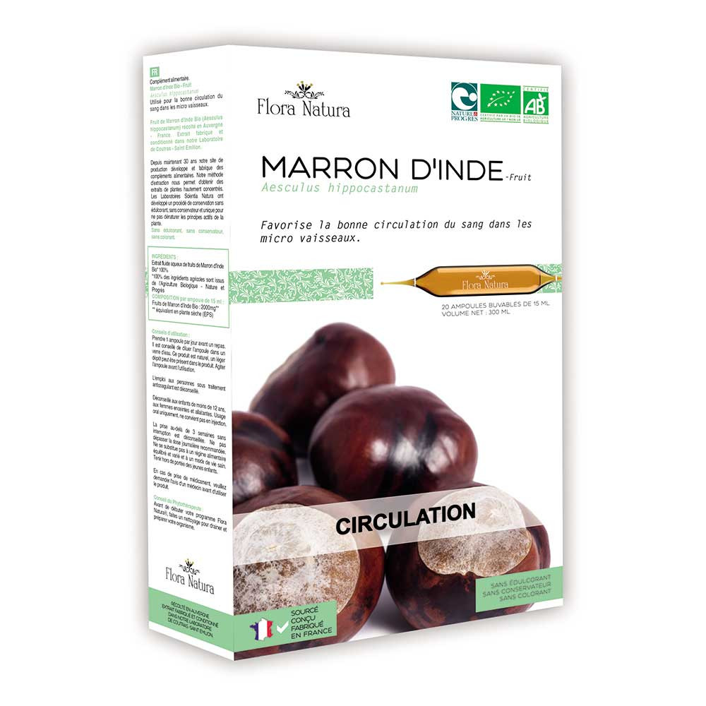 Flora Natura® Marron d'Inde Bio 20 ampoules - Pharmacie Agnès Praden à Alès