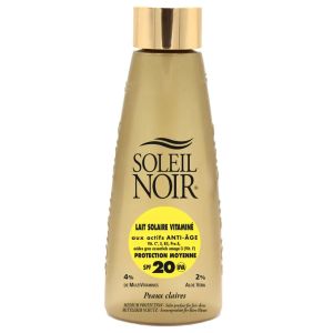Soleil Noir N°71 Lait Fluide Vitamine Protection Moyenne Peaux Mates Ou Bronzées Spf20 150 ml - Pharmacie Agnès Praden à Alès