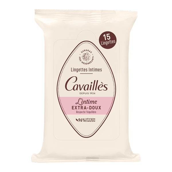 Cavaillès Lingettes Intimes Extra-Doux 15 lingettes - Pharmacie Agnès Praden à Alès