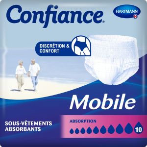 Confiance Mobile Absorption 10 Slips Taille XL x14 - Pharmacie Agnès Praden à Alès