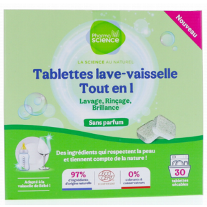 Pharmascience Tablettes Lave Vaisselle Tout en 1 30 tablettes sécables - Pharmacie Agnès Praden à Alès