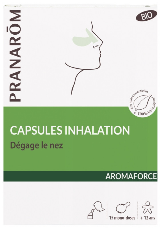 Pranarôm Aromaforce 15 Capsules Inhalation Bio - Pharmacie Agnès Praden à Alès