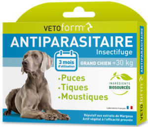 Vetoform Grand Chien + 30kg  6 pipettes - Pharmacie Agnès Praden à Alès