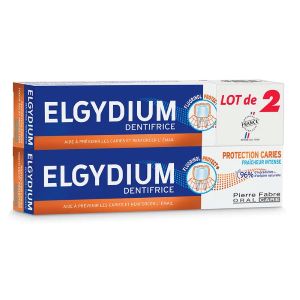 Elgydium Dentifrice Protection Caries Lot de 2 x 75 ml - Pharmacie Agnès Praden à Alès