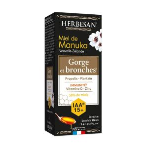 Super Diet Herbesan - Sirop Gorge et Bronche Miel - 100ml - Pharmacie Agnès Praden à Alès