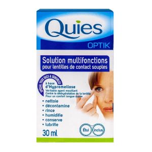 Quies Optik Solution Multifonctions Lentilles Flacon/30ml - Pharmacie Agnès Praden à Alès
