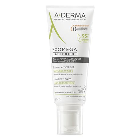 A-Derma Exomega Allergo Baume émollient 200ml - Pharmacie Agnès Praden à Alès