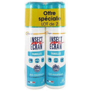  Insect Ecran Anti-Moustiques Spray Répulsif Peau Familles Lot de 2 x 100 ml - Pharmacie Agnès Praden à Alès