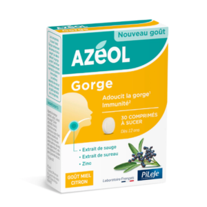 Pileje Azéol Gorge 30 comprimés à sucer goût miel citron - Pharmacie Agnès Praden à Alès