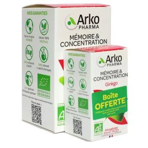 Arkopharma Arkogélules Ginkgo Bio 150 Gélules + 45 Gélules Offertes - Pharmacie Agnès Praden à Alès