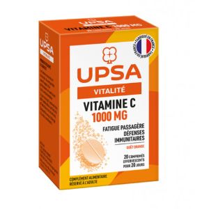 UPSA Vitamine C 1g 2 x 10 Comprimés Effervescents - Pharmacie Agnès Praden à Alès