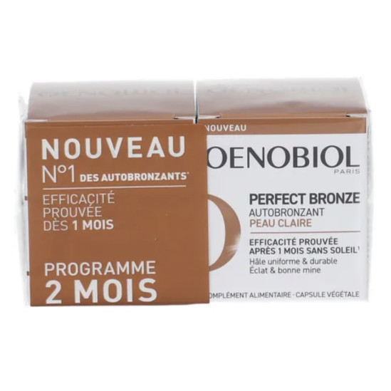 Oenobiol Perfect Bronze Autobronzant Peau Claire 2 x 30 Capsules - Pharmacie Agnès Praden à Alès