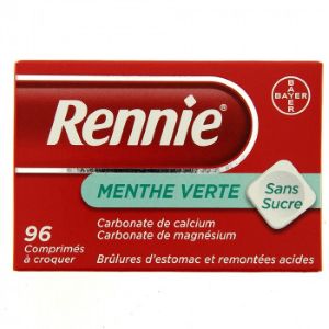  Rennie Menthe Sans Sucre 96 Comprimés - Pharmacie Agnès Praden à Alès