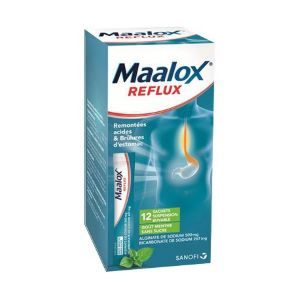 Sanofi Maalox Reflux Menthe Sans Sucre 12 Sachets - Pharmacie Agnès Praden à Alès