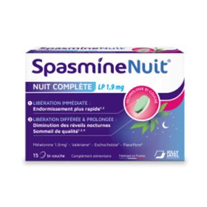 Jolly Jatel Spasmine Nuit Complète LP 1.9mg 15 Comprimés - Pharmacie Agnès Praden à Alès