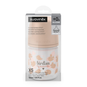 Suavinex Biberon en verre 120ml Birdies  Rose - Pharmacie Agnès Praden à Alès