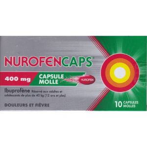 Reckitt Nurofencaps 400 mg 10 Capsules Molles - Pharmacie Agnès Praden à Alès