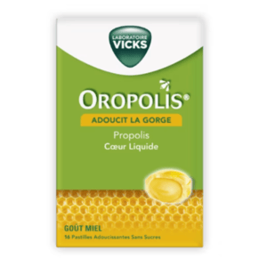 Oropolis  Adoucit la Gorge Propolis Coeur Liquide 16 pastilles adoucissantes sans sucres - Pharmacie Agnès Praden à Alès
