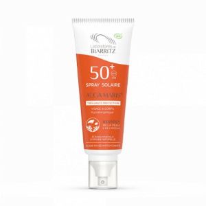 Laboratoires de Biarritz Alga Maris Spray Solaire Visage et Corps SPF50+ Bio 100 ml - Pharmacie Agnès Praden à Alès