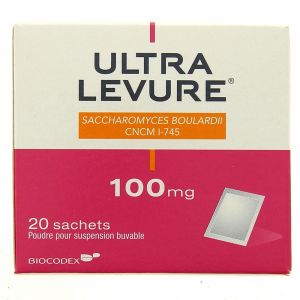 Ultra levure 100mg Poudre Pour Suspension Buvable 20 sachets - Pharmacie Agnès Praden à Alès