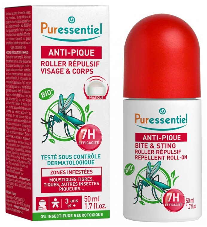 Puressentiel Anti-Pique Roller Répulsif Visage & Corps 50 ml - Pharmacie Agnès Praden à Alès