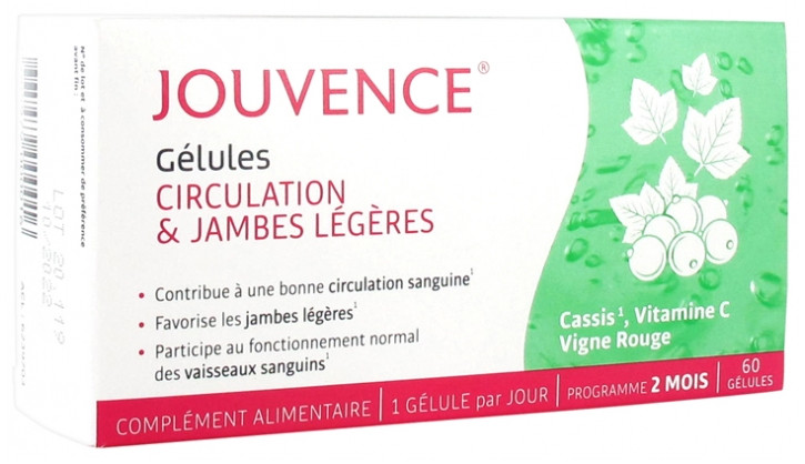 Jouvence Gélules Circulation et Jambes Légères 60 Gélules - Pharmacie Agnès Praden à Alès