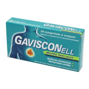 Reckitt Gavisconell Menthe Sans Sucre 24 Comprimés à Croquer - Pharmacie Agnès Praden à Alès