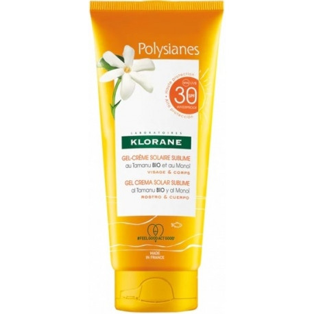 Klorane Polysianes gel creme spf 30 200ml - Pharmacie Agnès Praden à Alès