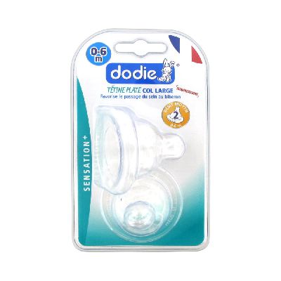 Dodie Sensation+ 2 Tétines Plate Col Large 0-6 Mois Débit 2 Moyen - Pharmacie Agnès Praden à Alès