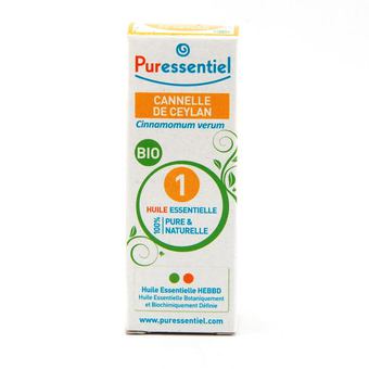 Puressentiel cannelle de ceylan bio huile essentielle 5 ml - Pharmacie Agnès Praden à Alès