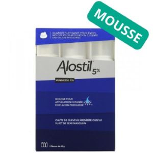 Johnson & Johnson Alostil 5% Mousse Minoxidil - Pharmacie Agnès Praden à Alès