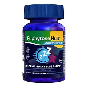 Euphytose Nuit Gomme Myrtille 1mg 30 Gommes - Pharmacie Agnès Praden à Alès