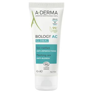 A-Derma Biology Ac Global- Soin Matifiant Anti-Imperfections Bio  40ml - Pharmacie Agnès Praden à Alès