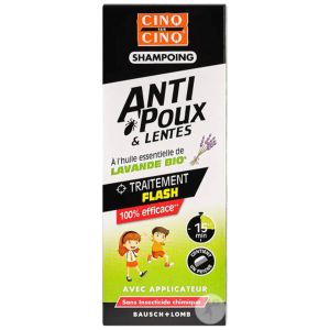 Bausch & Lomb Cinq Sur Cinq Shampooing Lavande Bio Anti Poux Et Lentes 100ml + Peigne  - Pharmacie Agnès Praden à Alès