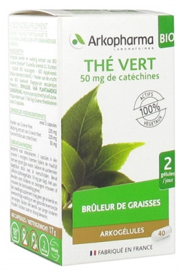 Arkopharma Arkogélules Thé Vert Bio 40 Gélules - Pharmacie Agnès Praden à Alès