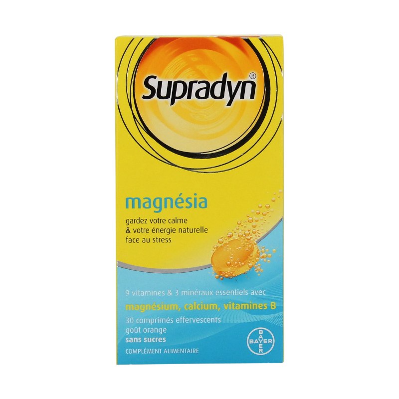 Supradyn magnésia 30 comprimés effervescents - Pharmacie Agnès Praden à Alès